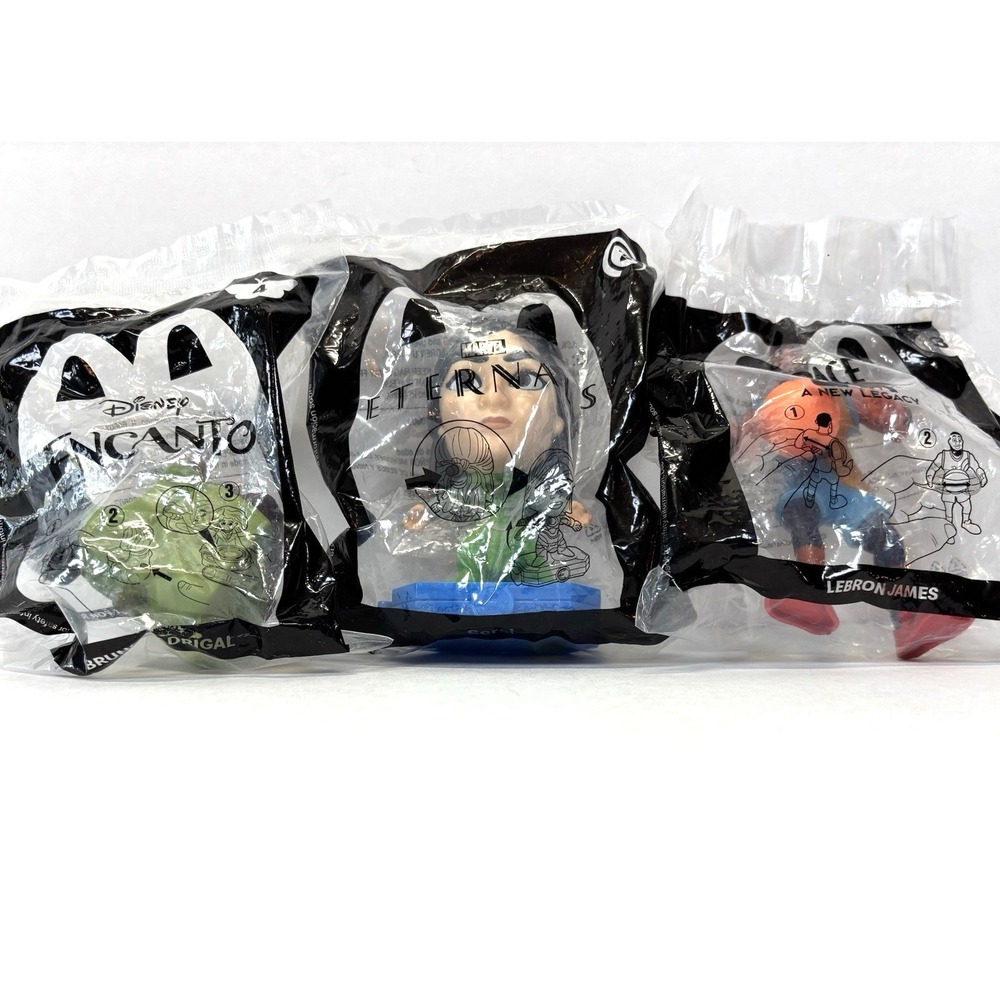 Mixed Lot of 3 McDonalds Happy Meal 2021 Disney Madrigal Marvels Sersi Space Jam
